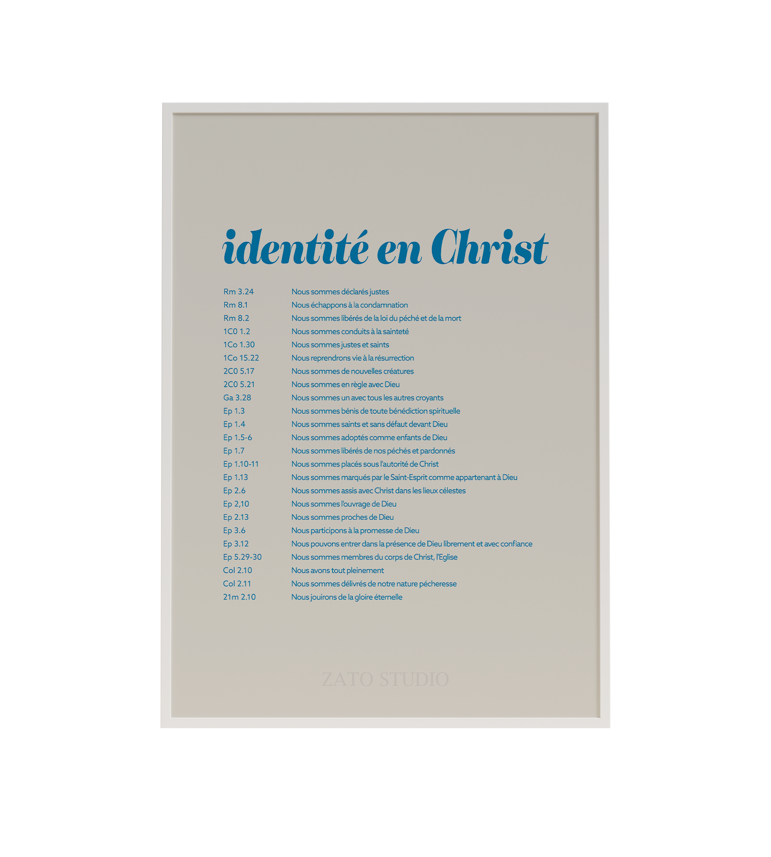 Affiche décoration chrétienne -  Identité