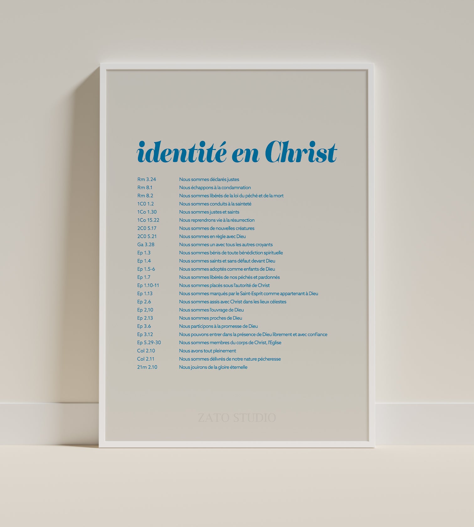 Affiche décoration chrétienne -  Identité